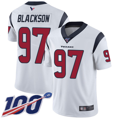 Houston Texans Limited White Men Angelo Blackson Road Jersey NFL Football 97 100th Season Vapor Untouchable